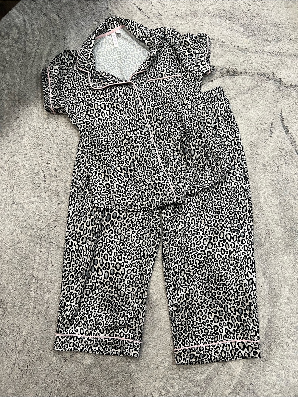 Women’s Leopard-Print Short-Sleeve Pajama Set